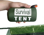 Emergency Survival Tent 2 Person with Survival Whistle Shelter for Bug Out Bag Storm with Doors Tornado Shelter for Camping Tactical for Survival Kit with Whistle & Paracord Green