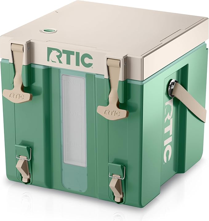 RTIC Halftime Water Cooler Portable Carrier Container, Drink Beverage Dispenser, Stackable with 2 Taps, Bottleless, BPA-Free, for Sports, Camping, BBQ, Parties, Picnic, & More, Sage