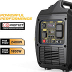2400 Watts Portable Inverter Generator - Small Gasoline Powered for Home Backup, Camping, RV, Tailgating & Emergencies with CO Protection, Eco Mode, Recoil Start, Parallel Capable