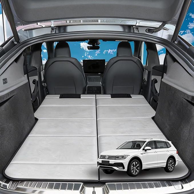 Non Inflatable Car Mattress for Volkswagen Tiguan, Car Camping Mattress, Upgraded Foldable Trunk Sleeping Pad with Storage Bag, Portable Design for Camping, Travel & Beach