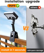 Clip On Solar Lights Outdoor, Motion Sensor Outdoor Lights, 92 LEDs 600LM Solar Fence Lights Outdoor Waterproof,Security Lights for Fence, Deck, Gutter (2, Clamp/Black/6000K)