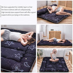 MAXYOYO Japanese Futon Mattress Floor Mattress Sleeping Pad Foldable Bed Roll Up Camping Cushion Floor Lounger Bed Couches and Sofas Couch Topper, Moon and Star, Full Size