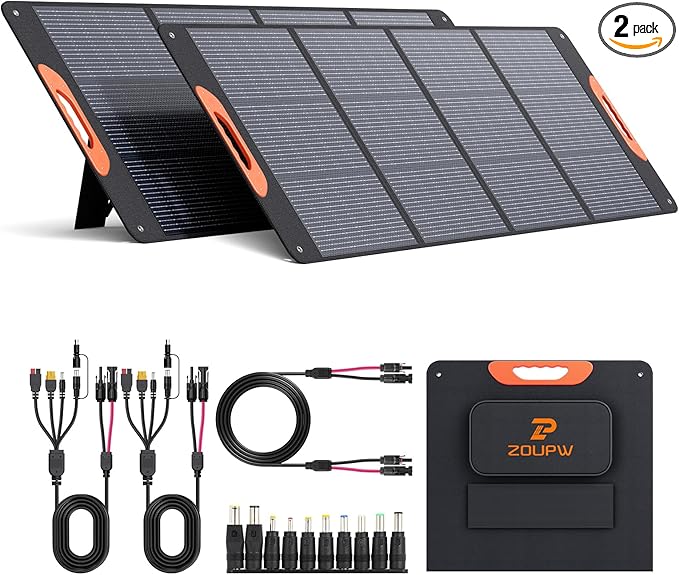 320W (2x160W) N-Type 16BB Portable Solar Panel, 25% High Efficiency Foldable Solar Charger with Bypass Diodes for Power Stations,IP67 Waterproof for RV Camping Off-Grid & Emergency Backup