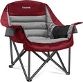 Oversized Camping Chair, Portable Folding Camping Chairs with Side Pocket, Cup Holder and Carry Bag, Heavy Duty Outdoor Camping Chairs for Adults, Fishing, Sports, Trip, up to 400lbs, Style 3