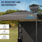 8X8 Pop Up Canopy Tent,Removable Pockets Sidewall for Extra Storage,Easy Up Canopy,Heavy Duty One Person Set Up Event Tent,Grey