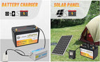 12V LiFePO4 Battery 100AH,5000+ Deep Cycle Lithium Battery with 14.6V 10A Charger,100A BMS for Home Storage,Trolling Motor,RV,Off-Grid System,Solar System,Marine,Golf Cart