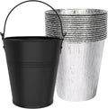 Drip Bucket and 15-Pack Disposable Foil Liners for Oklahoma Joe's, Traeger, Pit-Boss, Z Grill, Camp Chef, Grill Grease Liner Fits Most Offset Smoker, Rec Tec Pellet Grill Bucket, Black