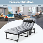 Slsy Folding Bed with Mattress, Cot Size Foldable Guest Beds, Hideaway Cot for Adults, Portable Fold up Bed with Adjustable Positions for Home, Office, Indoor, Outdoor