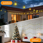 100FT Solar Lights Outdoor Waterproof: G40 30M Shatterproof Bulbs Patio Lights - Solar Powered Remote Control 3 Light Modes Dimmable Solar Light - Camping Backyard Garden Deck Outside Yard