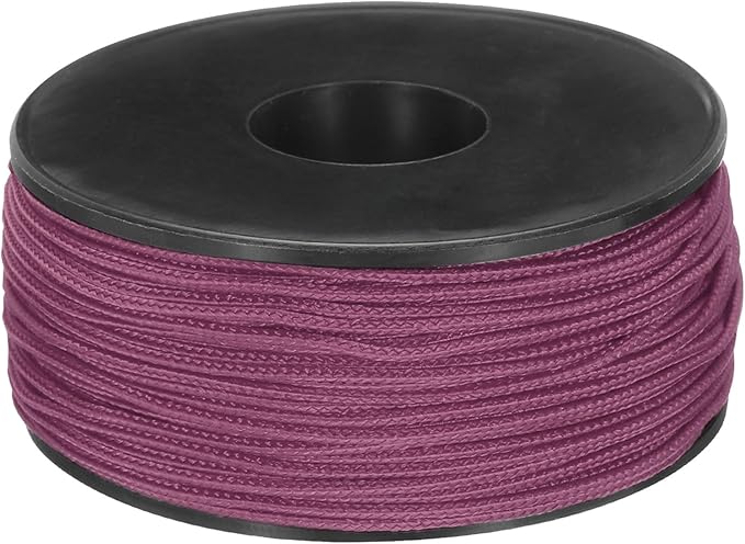 MECCANIXITY 1.18mm x 164 Feet Paracord Micro Cord Rope 100 LB Polyester Braided Cord Spool for Camping Outdoor Jewelry Bracelet, Plum Red