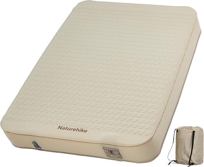Naturehike 3.94’’ Thick Self Inflating Sleeping Pad with Built in Electric Pump, Double Foam Camping Mattress 2 Person, Camping Sleeping Pad for Tent, Car, Truck (Double)