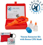 Ven-Ex Snake Bite Kit & Bee Sting Kit – Portable Venom Extractor for Humans and Dogs with Tourniquet, Bonus CPR Face Shield, Outdoor First Aid for Hiking, Camping & Backpacking