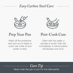 Merten & Storck Pre-Seasoned Carbon Steel 12” Frying Pan Skillet, Use on Induction, Stove and Grill, Durable, Even-Heating, for Searing, Grilling, Oven Use, and Campfire, Indoor/Outdoor