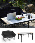 KingCamp Double Camping Chair Folding Camping Table, Aluminum Roll-Up Camp Table