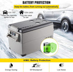 VEVOR Portable Refrigerator 37 Quart(35 Liter),Travel,Car Refrigerator Dual Zone with 12/24v DC & 110-240v AC for Camping, Fishing,12 Volt Refrigerator App Control(-4℉~68℉), Outdoor or Home Use