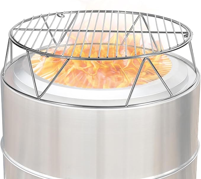 REDCAMP Campfire Grill Grate Top Shield for Solo Stove Bonfire 19.5'' Fire Pit, Stainless Steel Fire Pit Stand and Grill Cooking Grate,Round Cooking Grill Grate for Outdoor BBQ Campfire Picnic Party