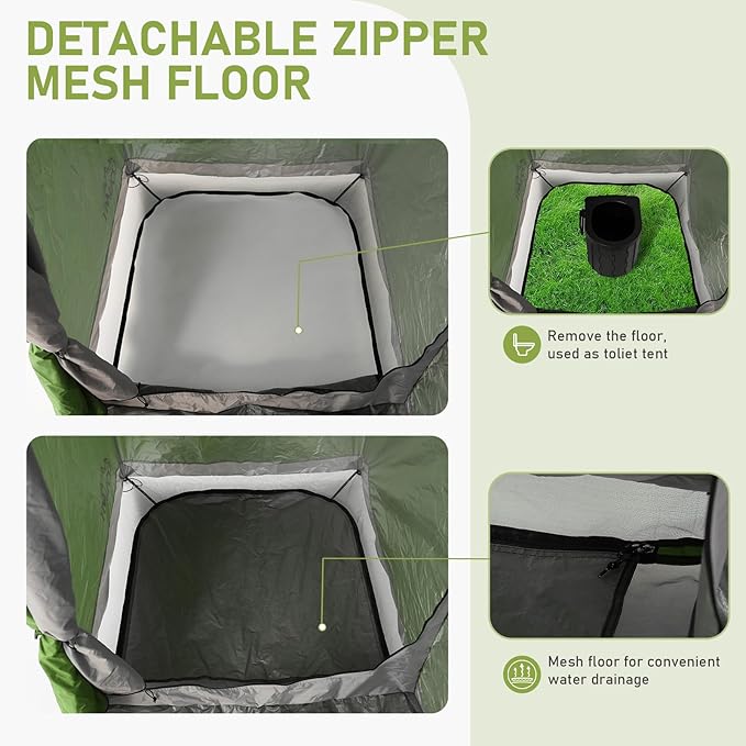 Instant Camping Shower Tent, Privacy Shelter, Portable Outdoor Sun Shelter for Camping Beach Hiking Fishing, 1 Room/2 Rooms