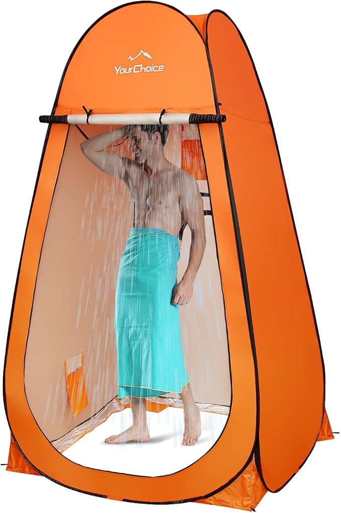 Your Choice 3.9x3.9x6.9FT Pop Up Privacy Tent, Large Portable Camping Changing Room with 2 Storage Pockets & 4 Sandbags, Outdoor Shower & Toilet Shelter for Beach, RV, Camping & Hiking