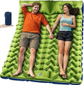 Double Sleeping Pad, Ultralight 4in Extra-Thick for 2 Person with Built-in Pillow & Foot Pump Sleep Mat, Compact Inflatable Camping Mat for Backpacking Hiking Travel Tent Camp Gear Gifts