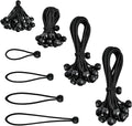 100 Pcs Bungee Cords with Ball, Small Bungee Cords Assorted Sizes with 4, 6, 8, 11 Inch, Heavy Duty UV Resistant Shock Cords, Elastic String Ties for Camping, Tent, Tarp and Canopy Shelter