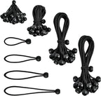 100 Pcs Bungee Cords with Ball, Small Bungee Cords Assorted Sizes with 4, 6, 8, 11 Inch, Heavy Duty UV Resistant Shock Cords, Elastic String Ties for Camping, Tent, Tarp and Canopy Shelter
