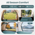 Sleeping Pad for Camping, 3.15" Thick Self Inflating Sleeping Camping Pad with Pillow&Electric Pump,Memory Foam Camping Mattress Pad, 4-Season Camp Sleeping Mat for Travel,Car,Tent,Home-Green