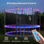 ICRGB Trampoline Lights, 66FT 200LED 1800mAh Solar Rope Lights Outdoor, IP67 Waterproof, Solar Power Outdoor Light, 8 Modes & Timer Function, Decorative for Trampoline Camping Tent Patio Porch Garden