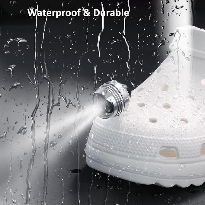 RAHAN Rechargeable Headlights for Shoe,2pcs Wearable Shoe Lights for Shoes for Kids Adults,3 Light Modes,Waterproof Lights for Dog Walking, Camping, Jogging, Hiking, Silver
