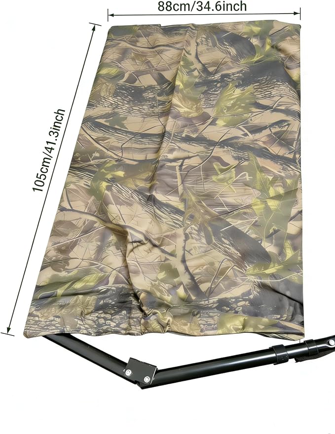 Low Down Hunting Tree Seat, Adjustable Height (16-28IN) Portable Folding Tree Seat, Silent Swivel 180° Pivot Outdoors Hammock Seat, Hunting Hammock for Turkey Deer Ground Camping Shooting