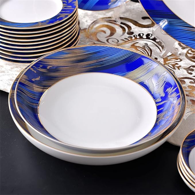 Vintage 52 Tableware Bone China Bowl, Chopsticks, Dish and Plate Set Household Kitchenware
