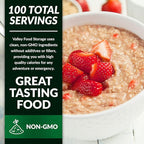 Valley Food Storage Freeze Dried Strawberry Oatmeal | 10-Bag Bucket, 100 Servings | Premium Emergency Food Supply with 25 Year Shelf Life | Non-GMO Freeze Dried Breakfast & Prepper Food