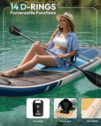 10'6''x33''Inflatable Stand Up Paddle Board, 400lbs Extra Wide Stand Up Paddleboard with Kayak Seat, Anti-Slip EVA Deck Premium SUP Accessories Kit, Non-Slip Stable Deck Boat for Yoga Fishing Surf