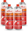 Butane Fuel Canister, 8oz (227g) Butane Refill with TSR Safety Valve, for Camping Stoves, Kitchen Torch, BBQ, 4 PCS