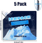 Reusable Ice Packs for Coolers - 5 Pack Freezable Gel Packs for Lunch Box, Camping, Picnic, Medical Cold Therapy - Leakproof & Long-Lasting Cold Storage