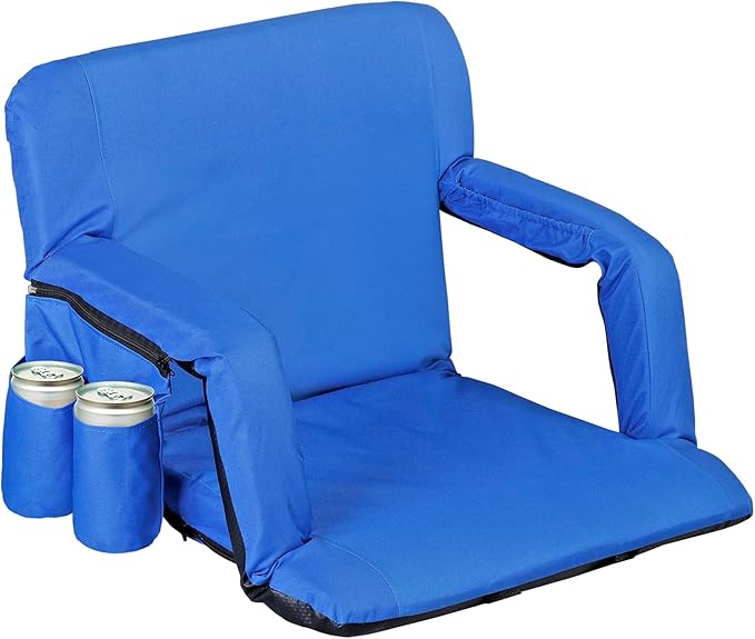 Nova Microdermabrasion 20.5"/25" Wide Stadium Seat for Bleachers w/Back Support Padded Cushion Portable Reclining Bleacher Seats Camping Stadium Chair Waterproof