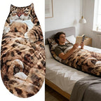 Cat Sleeping Bag - 2026 New Large Cat Shaped Plush Sleeping Bag for Adults, Adult-Size Wearable Washable Warm Blanket for Camping and Home Lounging