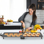 COSTWAY 39.5” Electric Griddle, Extra Large Teppanyaki Grill with 2 Nonstick Surfaces, Adjustable Temperature, Insulated Handles & Drip Tray, Indoor Outdoor BBQ Grill for Party, Camping & RV (39.5'')