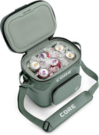 CORE Magnetic Leak Proof Soft Cooler with Waterproof Zipper | Insulated Bag Portable Ice Chest Box | Best Soft Cooler for Food & Beverages for Tailgating, Car Camping, Travel, and Family Beach Picnics