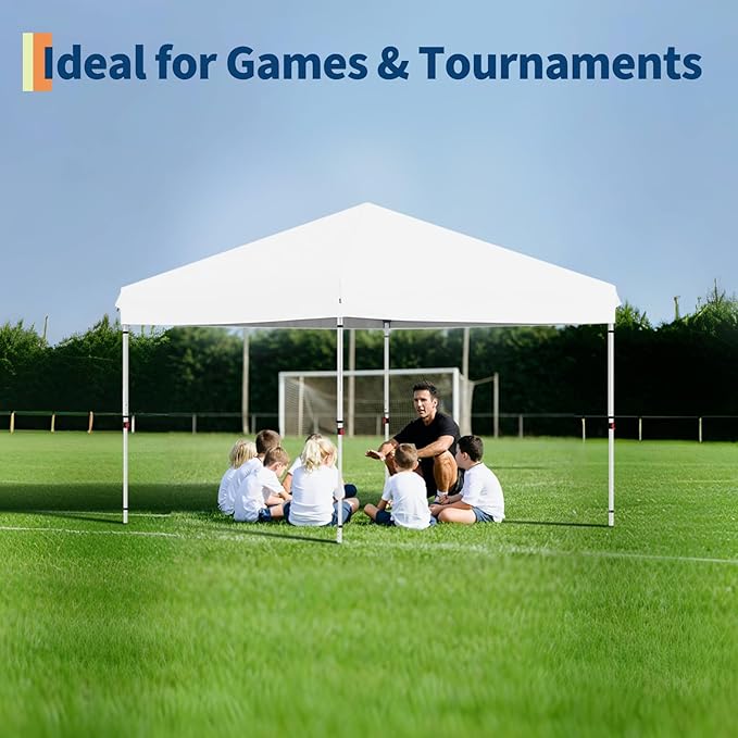 Garvee 10x10 Pop Up Canopy Tent, Heavy Duty Commercial Instant Shelter with One-Person Setup, UPF 50+ Waterproof, 100 Sq Ft Shade for Outdoor Events, Camping, Farmers Market