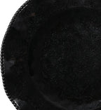 Melamine Dinnerware Sets Service for 4, Black Plates and Bowls Set with Beaded Edge, BPA Free Dishwasher Safe, Heavy Duty Shatterproof Unbreakable Tableware for Hallowmas Party Camping Outdoor