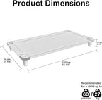 Acrimet Nap Cot for Kids, PortableToddler Child Bed, Stackable 52" L (Stainless Steel Tubes) (Blue Breathable Mesh Fabric - Gray Feet) (5 Pack)
