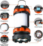 2 Pack Camping Lantern, Outdoor LED Camping Light, Rechargeable Flashlights with 1000LM, 6 Modes, IPX5 Waterproof Portable Emergency Camp Light for Hurricane Survival - Orange