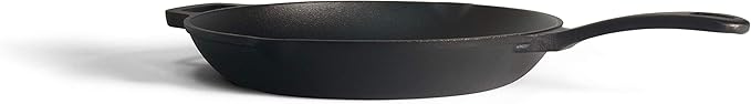 Commercial CHEF 10-Inch Cast Iron Sauté Skillet, Pre-Seasoned Cast Iron, Integrated Hanging Hole in Handle, Works on All Cooktops Including Induction, Outdoor Skillet for Campfires or Grills, CHFL10