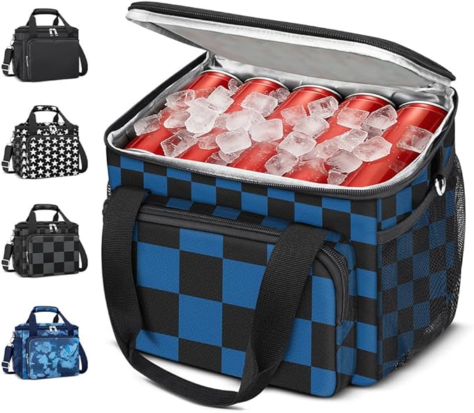 Coobiiya Large Expandable Insulated Lunch Bag Cooler Bag，12-23L Lunch Box for Men Double Deck Leakproof，Heavy Duty LunchBag Cooler Bags for Camping, Travel, Kayaking & Beach
