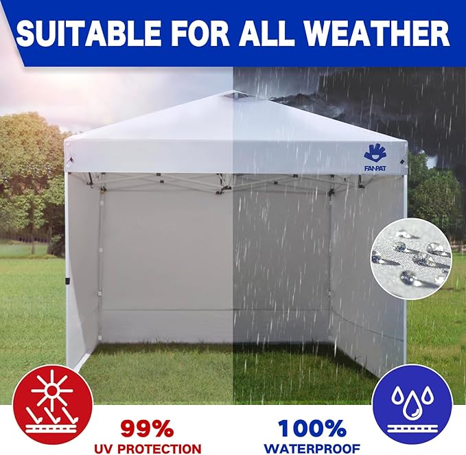 Instant Canopy Tent Sidewalls for 10x10 Pop Up Canopy Waterproof,99% UV Protection，3 Piece Sidewalls, Dusk Gray(3PCS Sidewall Only, Canopy Tent NOT Included)