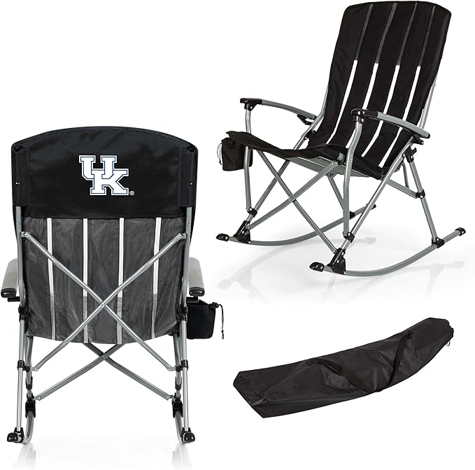 Picnic TIME NCAA Unisex-Adult NCAA Outdoor Rocking Camp Chair, XL Heavy Duty Camping Chair for Adults