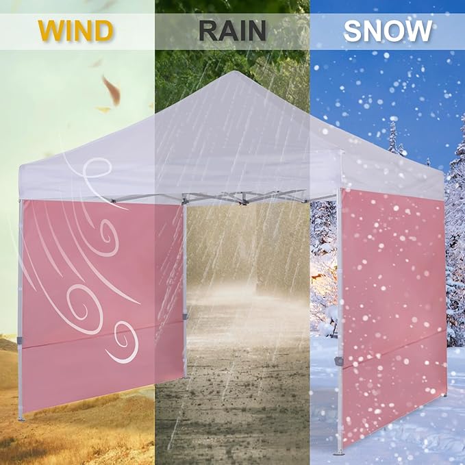 COOSHADE Instant Canopy SunWall 10x10 Canopy SideWall for Pop up Canopy Tent, 1 Pack Sidewall Only, Pink