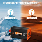 2500W Power Inverter 12V DC to 110V/120V AC Converter for RV/Truck/Boat/Camping/Off-Grid Solar Car Power Inverter Peak Power 5000W with 3 AC Outlets,USB & Type-C Port, Remote Controller & LCD Screen