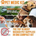 EVERLIT Pet Medic First Aid Kit | 95 Pcs Vet-Approved Medical, Outdoor & Emergency Supplies for Dogs, Cats, Animal Care | Travel-Friendly Compact Bag for Home, Car and Travel (Raven Black)