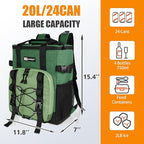 Cooler Backpack, AYAMAYA 24 Cans Insulated Lunch Backpack Cooler Leakproof, Keeps Hot/Cold for Up to 16 Hours, Lightweight Waterproof Beach Travel Camping Cooler Bag for Men and Women